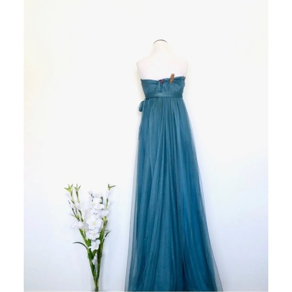 Jenny Yoo Collection Annabelle Convertible Bridesmaid Dress Vintage Teal SZ 10 - Picture 11 of 16